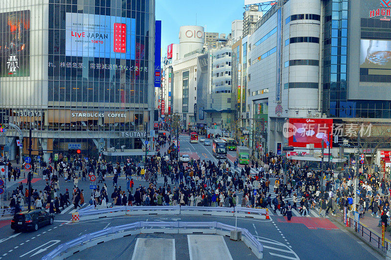 东京涩谷的Scramble Crossing